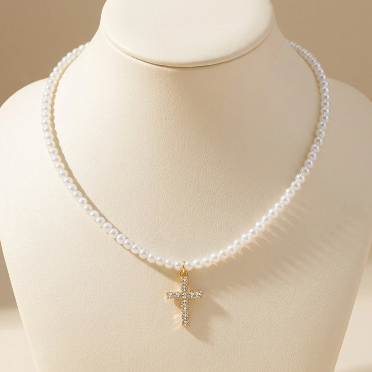 Ophelia Pearl Cross Pendant