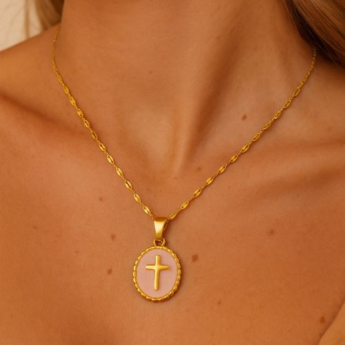 Oval Cross Pendant