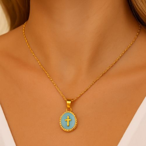 Oval Cross Pendant