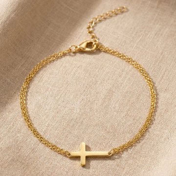 Double Strand Cross Bracelet