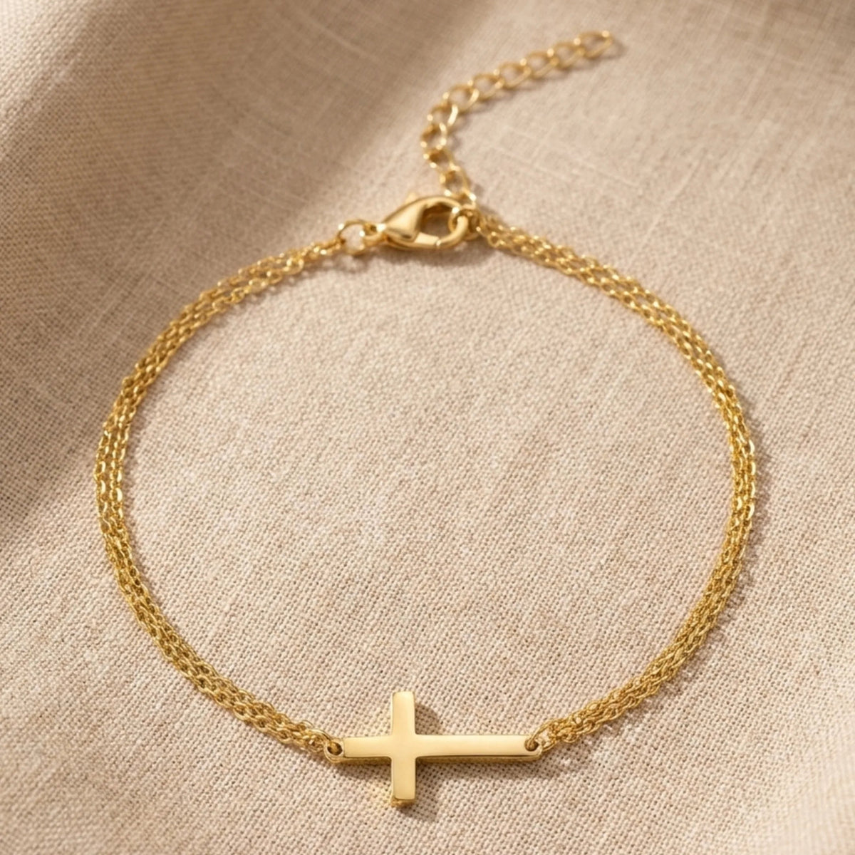 Double Strand Cross Bracelet