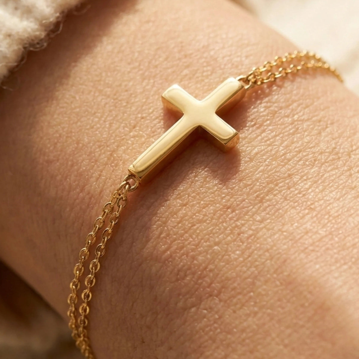 Double Strand Cross Bracelet