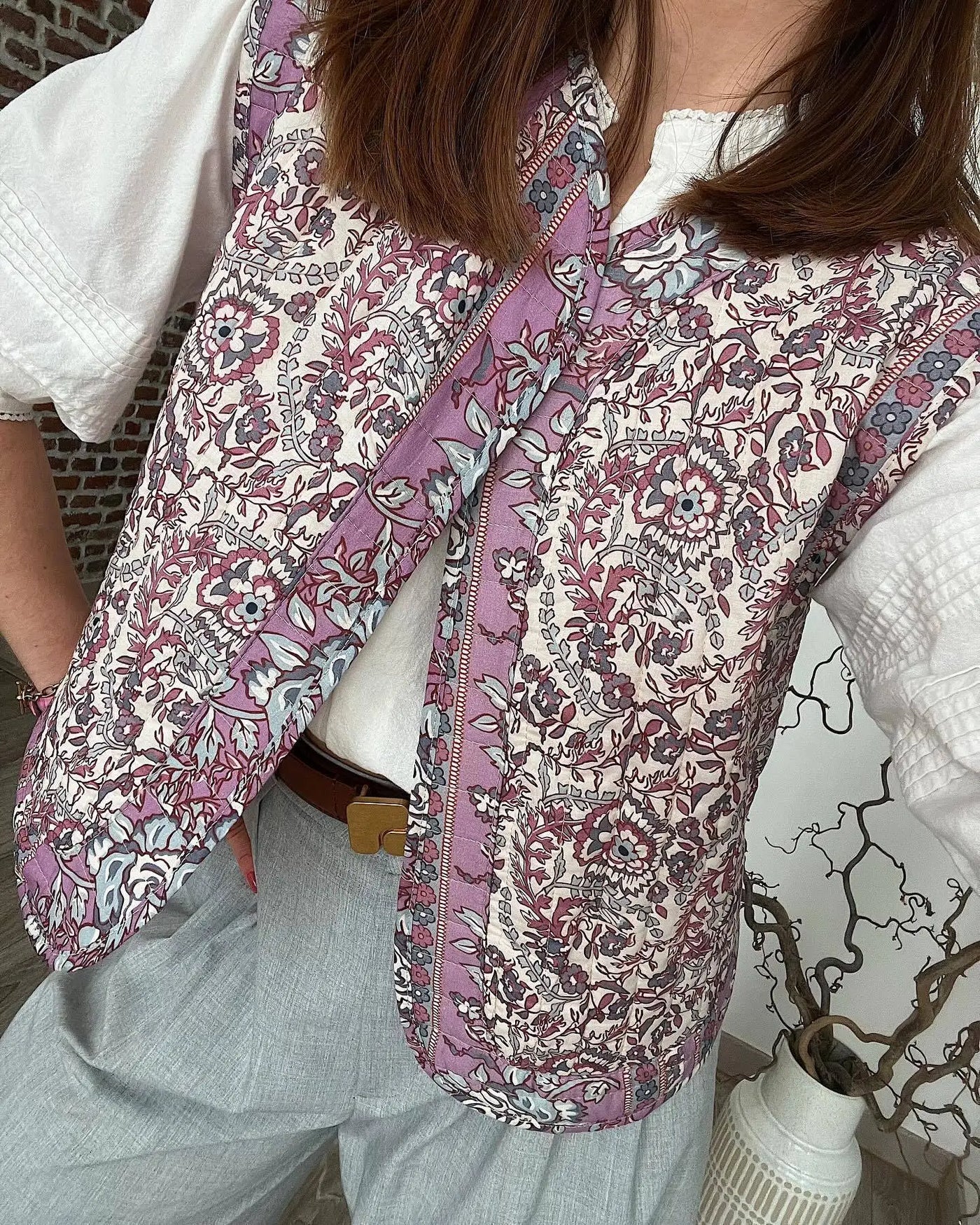 Floral Quilted Gilet