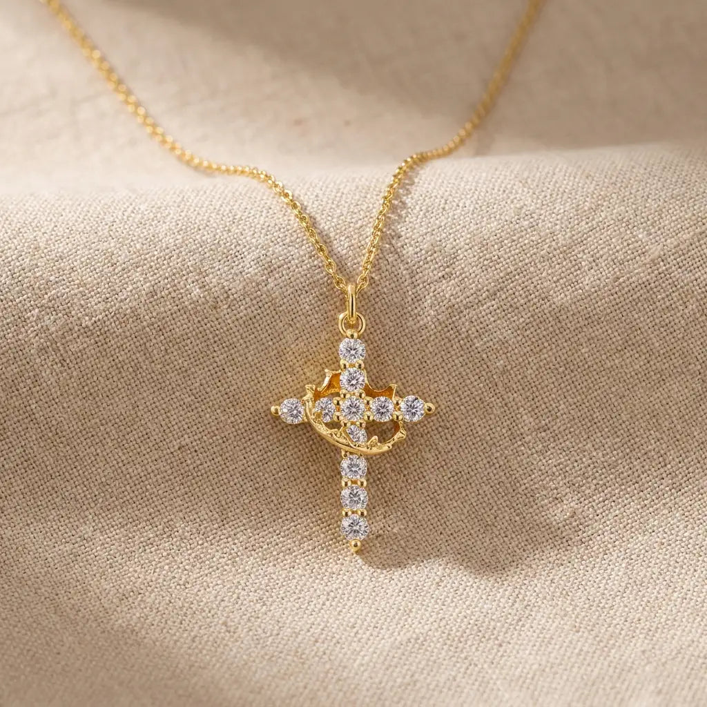 The Eternal Cross & Crown Pendant