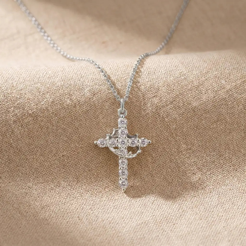 The Eternal Cross & Crown Pendant