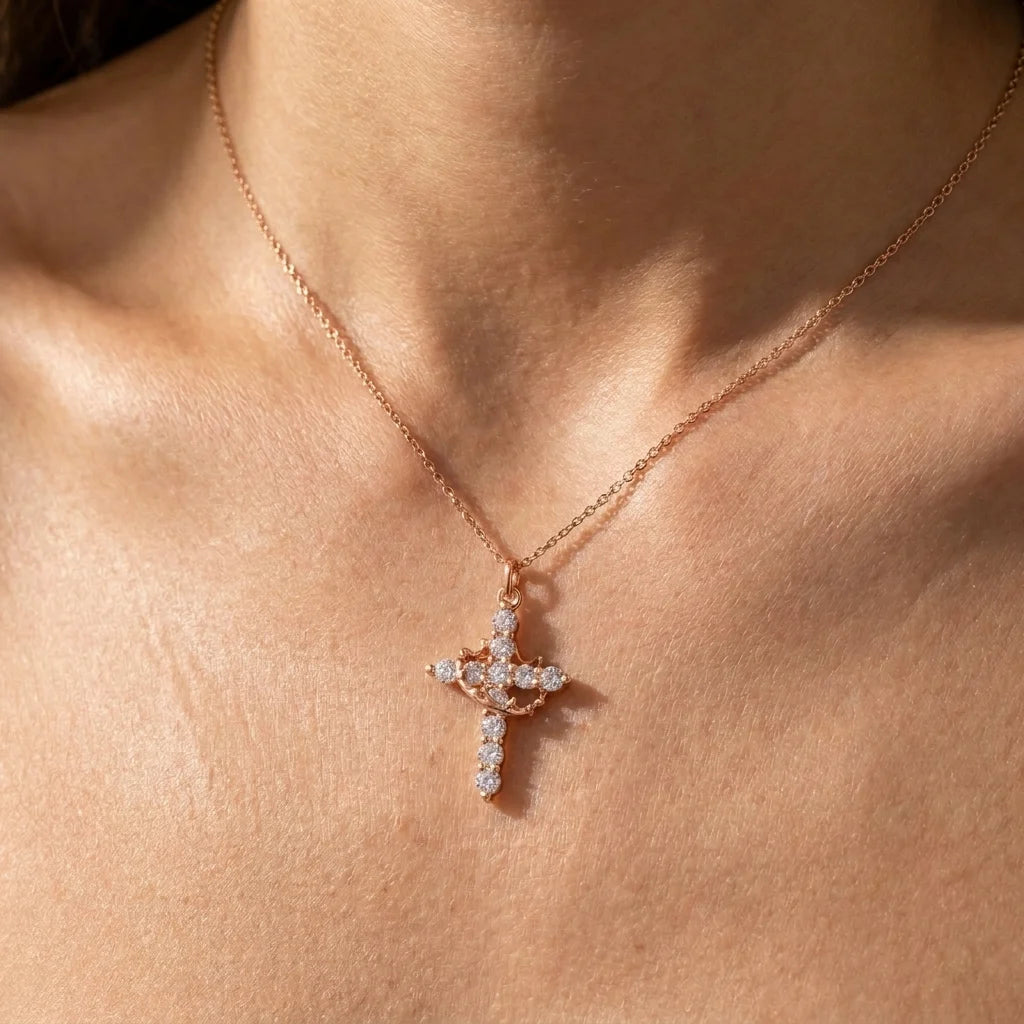 The Eternal Cross & Crown Pendant
