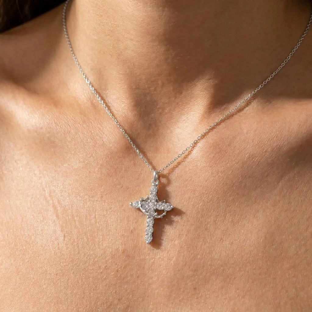 The Eternal Cross & Crown Pendant